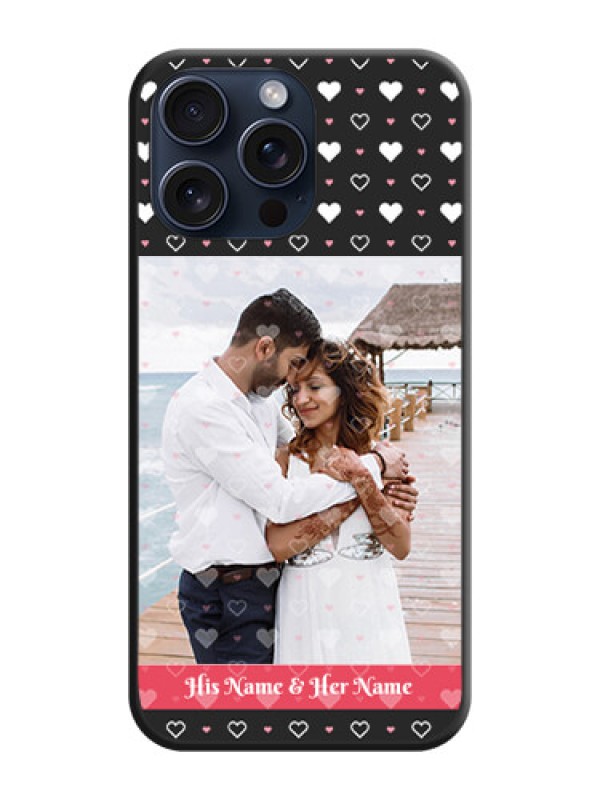 Custom White Color Love Symbols with Text Design - Photo on Space Black Soft Matte Phone Cover - iPhone 15 Pro Max