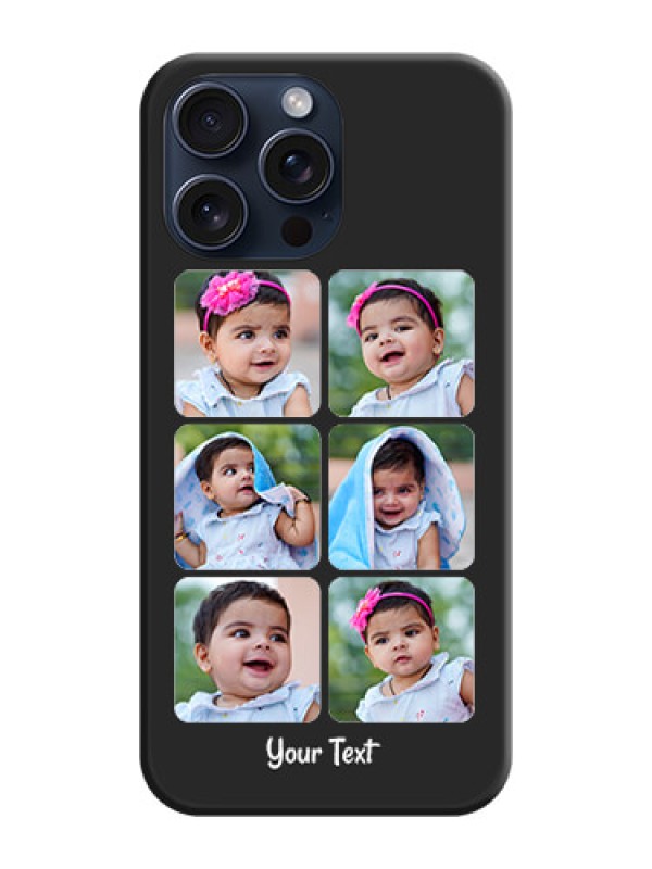 Custom Floral Art with 6 Image Holder - Photo on Space Black Soft Matte Mobile Case - iPhone 15 Pro Max