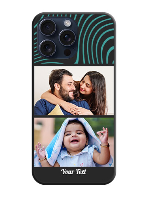 Custom Wave Pattern with 2 Image Holder on Space Black Personalized Soft Matte Phone Covers - iPhone 15 Pro Max