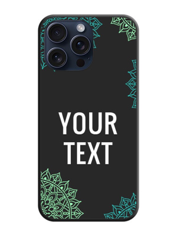 Custom Your Name with Floral Design on Space Black Custom Soft Matte Back Cover - iPhone 15 Pro Max