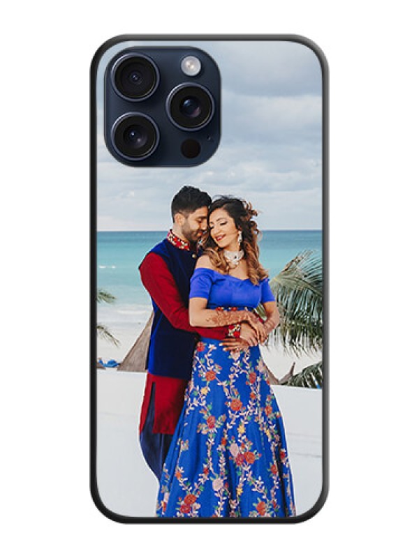 Custom Full Single Pic Upload On Space Black Personalized Soft Matte Phone Covers - iPhone 15 Pro Max