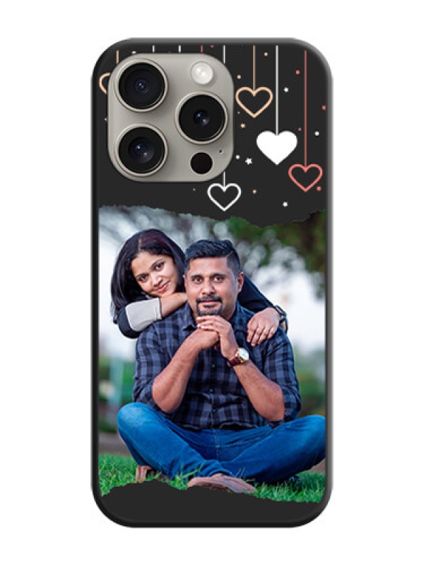 Custom Love Hangings with Splash Wave Picture on Space Black Custom Soft Matte Phone Back Cover - iPhone 15 Pro