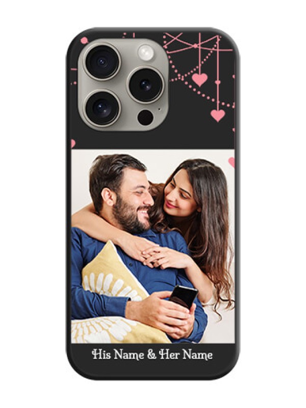 Custom Pink Love Hangings with Text on Space Black Custom Soft Matte Back Cover - iPhone 15 Pro