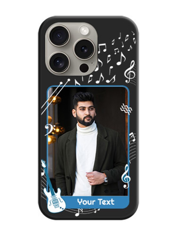 Custom Musical Theme Design with Text - Photo on Space Black Soft Matte Mobile Case - iPhone 15 Pro