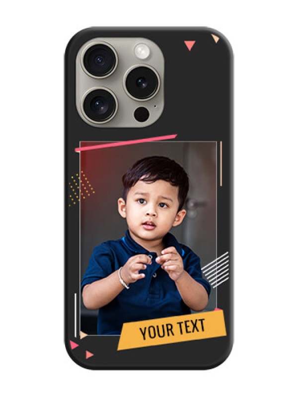 Custom Photo Frame with Triangle Small Dots - Photo on Space Black Soft Matte Back Cover - iPhone 15 Pro