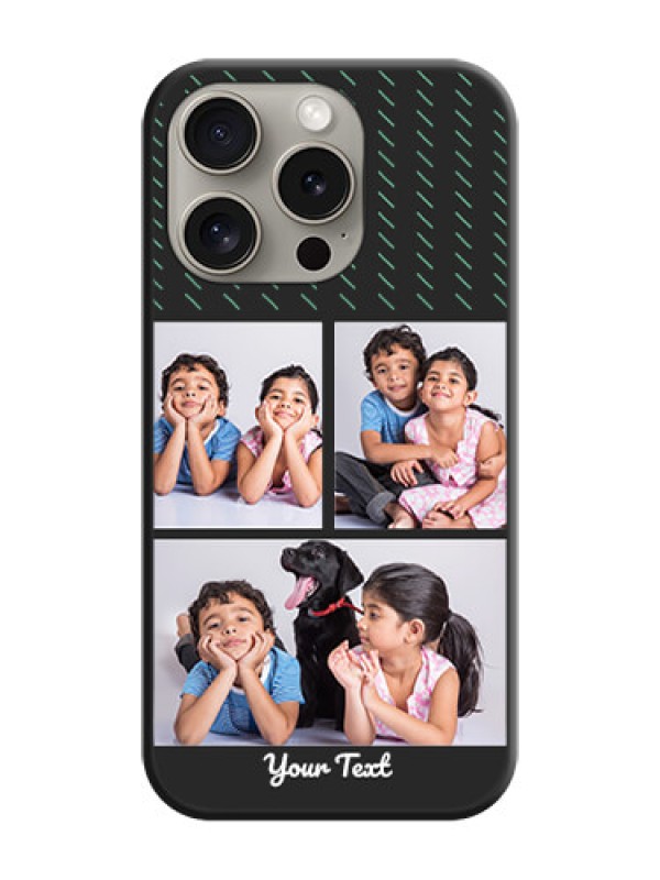 Custom Cross Dotted Pattern with 2 Image Holder on Personalised Space Black Soft Matte Cases - iPhone 15 Pro