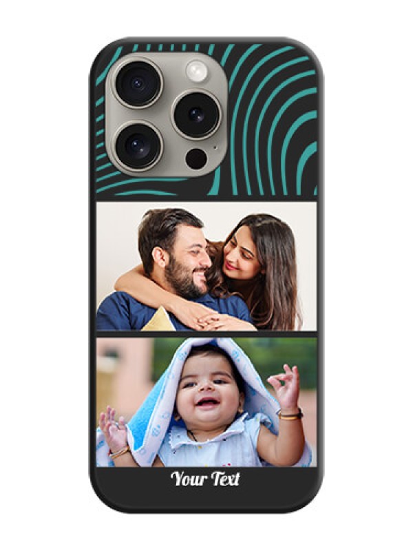 Custom Wave Pattern with 2 Image Holder on Space Black Personalized Soft Matte Phone Covers - iPhone 15 Pro