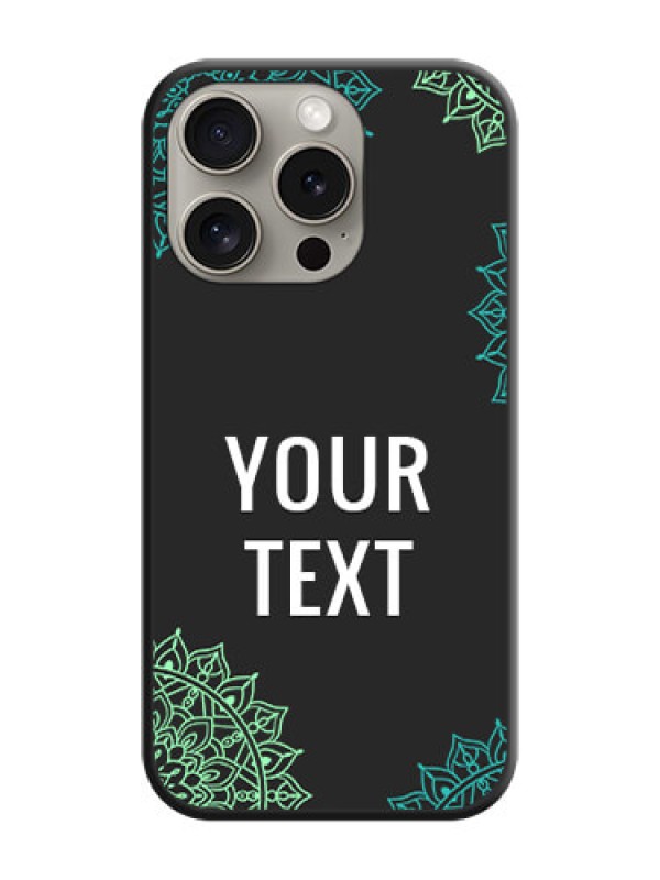 Custom Your Name with Floral Design on Space Black Custom Soft Matte Back Cover - iPhone 15 Pro