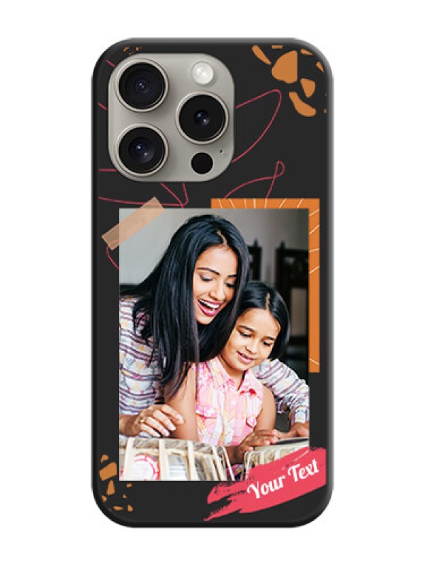 Custom Orange Photo Frame on Space Black Custom Soft Matte Phone Back Cover - iPhone 15 Pro