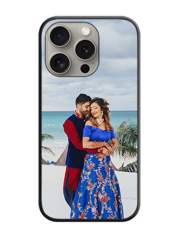 Custom Full Single Pic Upload On Space Black Personalized Soft Matte Phone Covers - iPhone 15 Pro