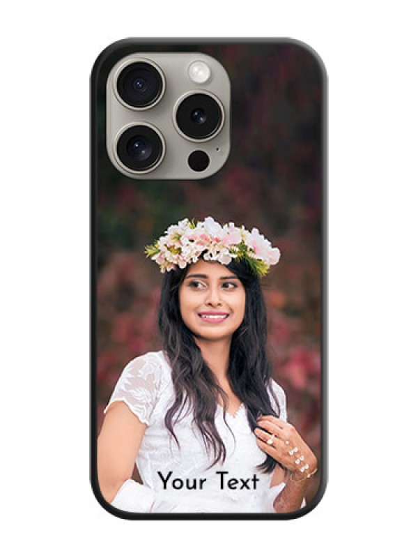 Custom Full Single Pic Upload With Text On Space Black Personalized Soft Matte Phone Covers - iPhone 15 Pro