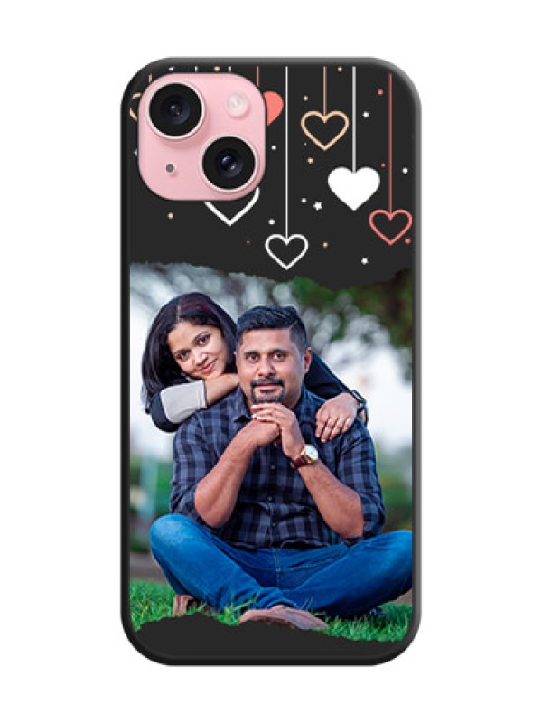 Custom Love Hangings with Splash Wave Picture on Space Black Custom Soft Matte Phone Back Cover - iPhone 15