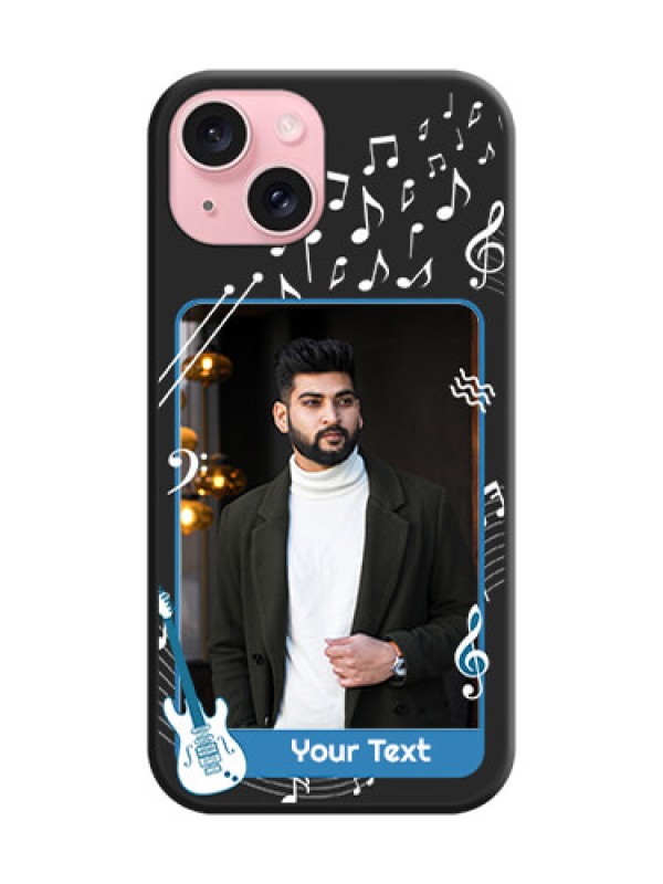 Custom Musical Theme Design with Text - Photo on Space Black Soft Matte Mobile Case - iPhone 15