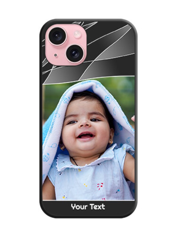 Custom Mixed Wave Lines - Photo on Space Black Soft Matte Mobile Cover - iPhone 15