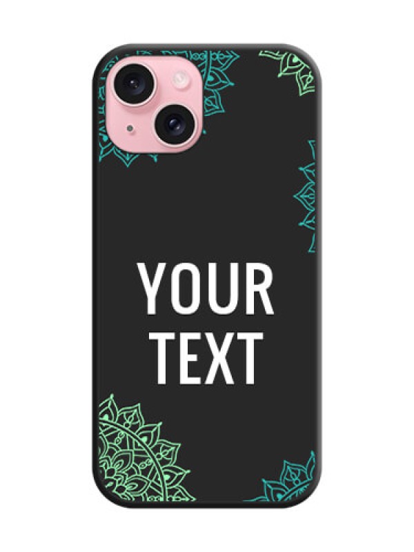 Custom Your Name with Floral Design on Space Black Custom Soft Matte Back Cover - iPhone 15