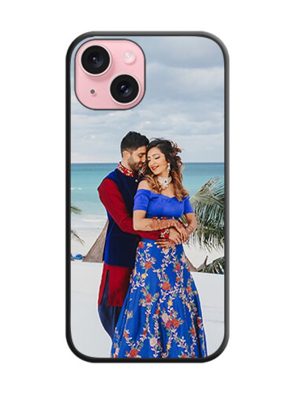 Custom Full Single Pic Upload On Space Black Personalized Soft Matte Phone Covers - iPhone 15