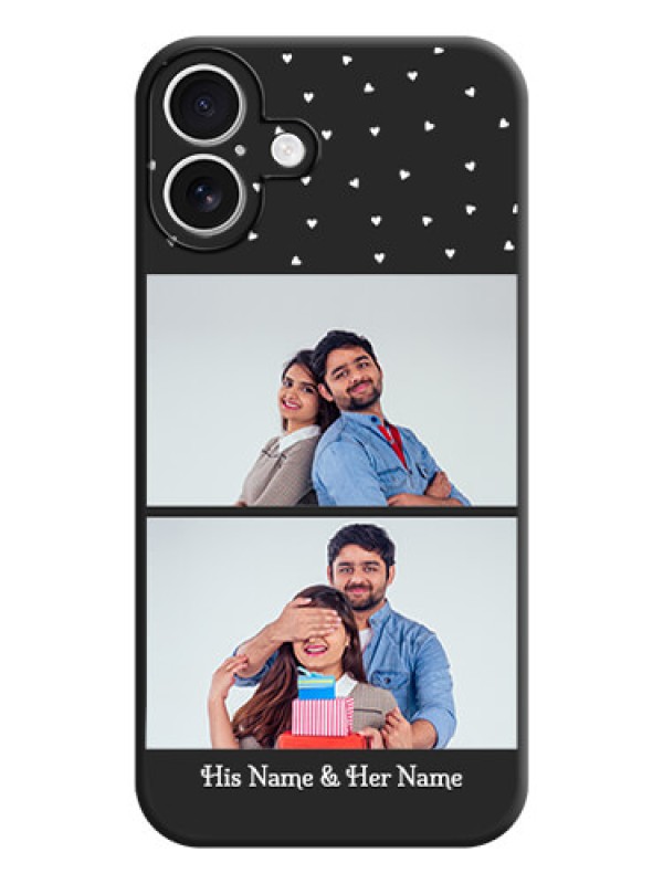 Custom Miniature Love Symbols with Name On Space Black Custom Soft Matte Mobile Back Cover - iPhone 16 Plus