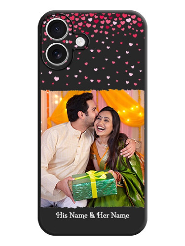 Custom Fall in Love with Your Partner on Photo On Space Black Custom Soft Matte Mobile Back Cover - iPhone 16 Plus