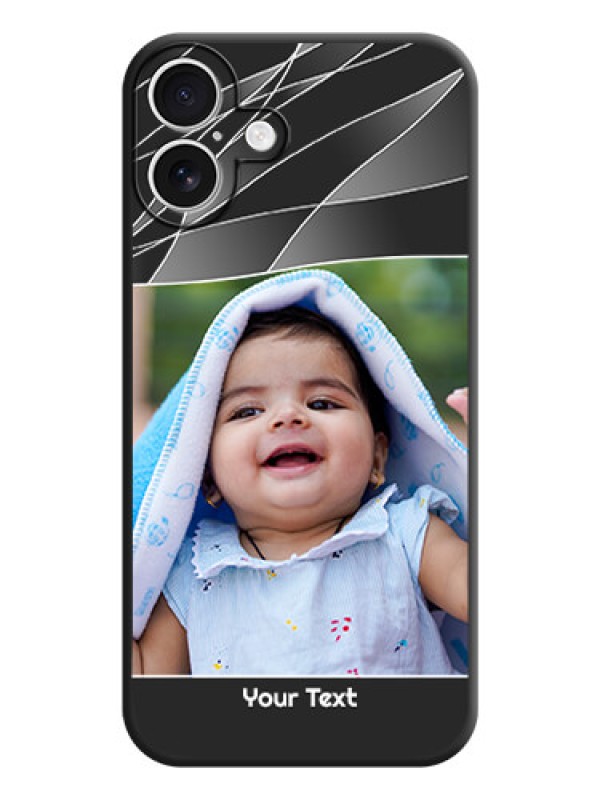 Custom Mixed Wave Lines on Photo On Space Black Custom Soft Matte Mobile Back Cover - iPhone 16 Plus