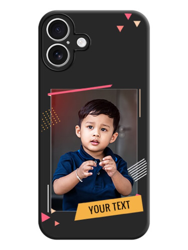 Custom Photo Frame with Triangle Small Dots on Photo On Space Black Custom Soft Matte Mobile Back Cover - iPhone 16 Plus