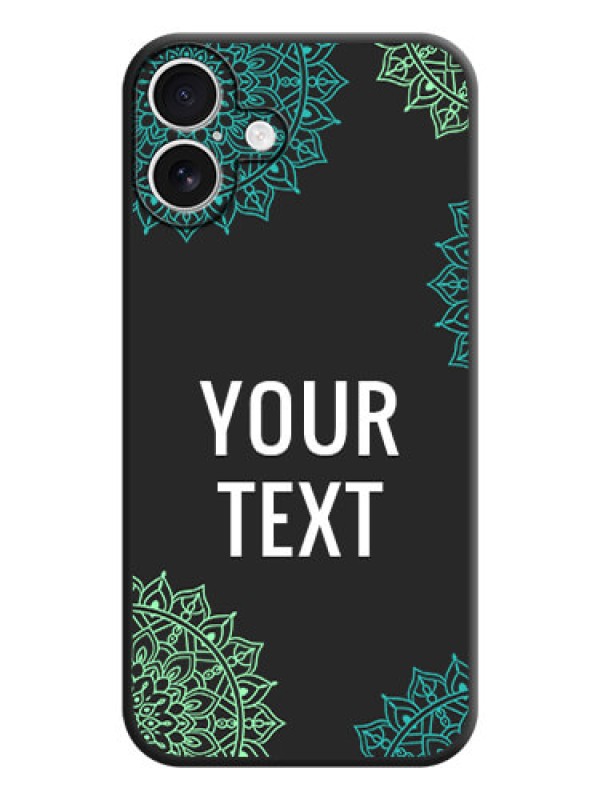 Custom Your Name with Floral Design On Space Black Custom Soft Matte Mobile Back Cover - iPhone 16 Plus