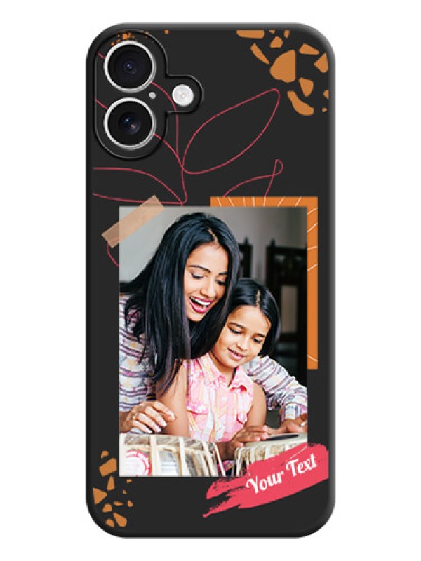 Custom Orange Photo Frame On Space Black Custom Soft Matte Mobile Back Cover - iPhone 16 Plus