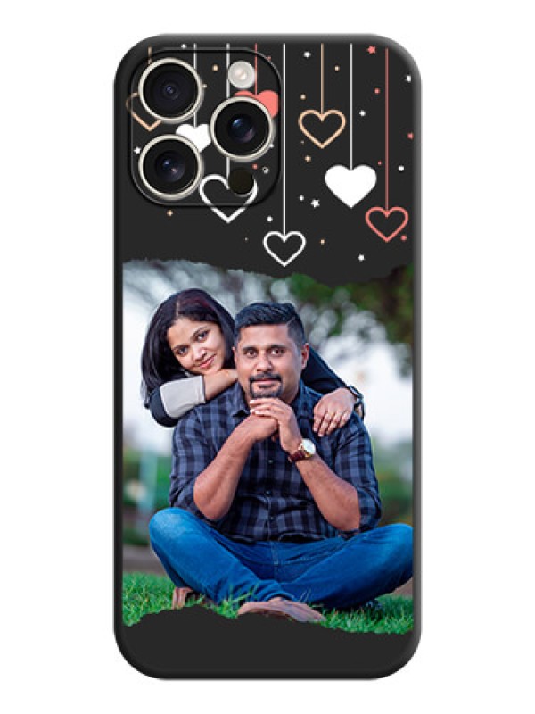 Custom Love Hangings with Splash Wave Picture On Space Black Custom Soft Matte Mobile Back Cover - iPhone 16 Pro Max