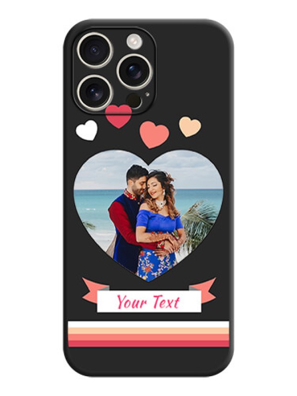 Custom Love Shaped Photo with Colorful Stripes On Space Black Custom Soft Matte Mobile Back Cover - iPhone 16 Pro Max