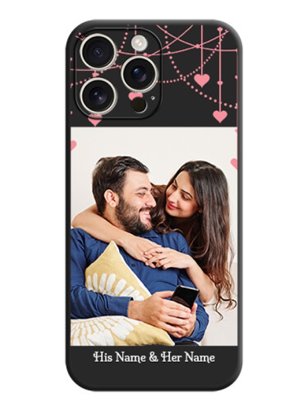 Custom Pink Love Hangings with Text On Space Black Custom Soft Matte Mobile Back Cover - iPhone 16 Pro Max