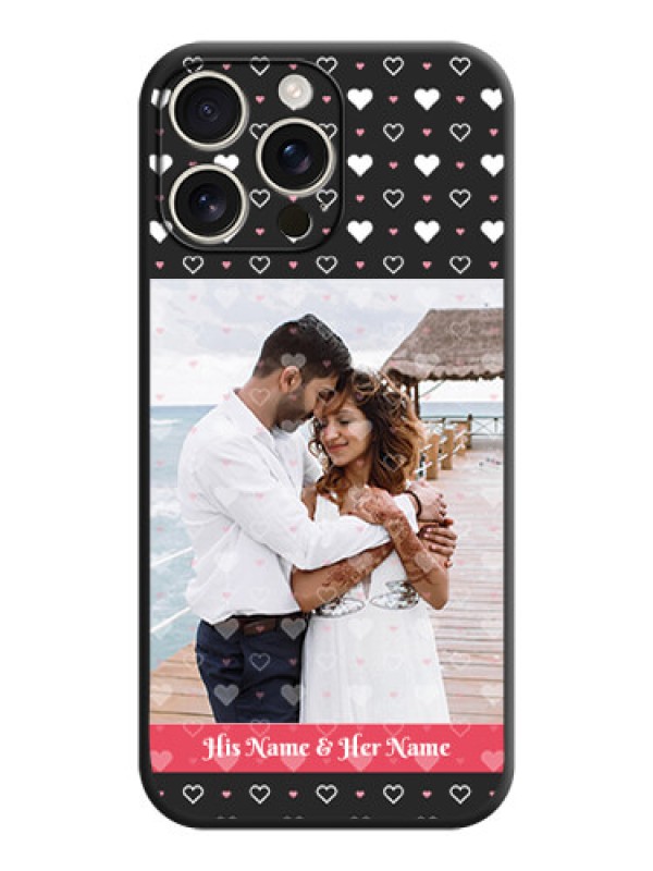 Custom White Color Love Symbols with Text Design on Photo On Space Black Custom Soft Matte Mobile Back Cover - iPhone 16 Pro Max