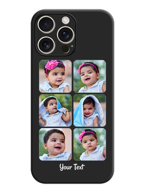 Custom Floral Art with 6 Image Holder on Photo On Space Black Custom Soft Matte Mobile Back Cover - iPhone 16 Pro Max