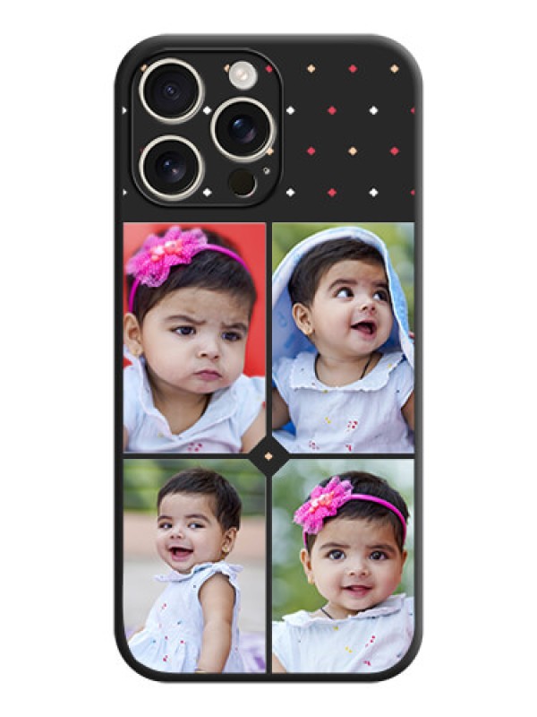 Custom Multicolor Dotted Pattern with 4 Image Holder On Space Black Custom Soft Matte Mobile Back Cover - iPhone 16 Pro Max