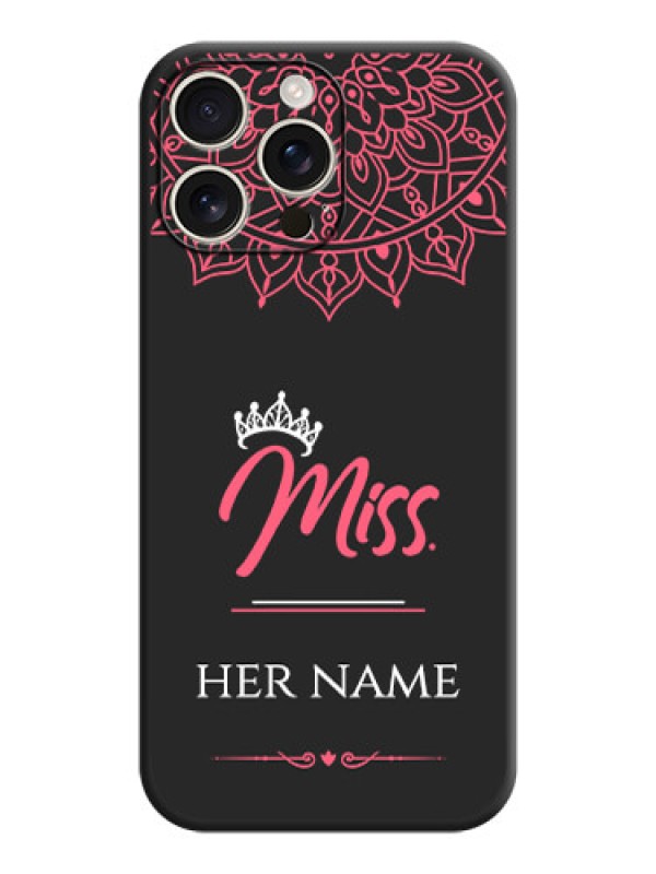 Custom Mrs Name with Floral Design On Space Black Custom Soft Matte Mobile Back Cover - iPhone 16 Pro Max