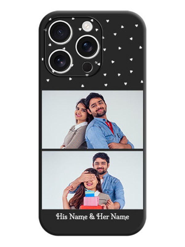 Custom Miniature Love Symbols with Name On Space Black Custom Soft Matte Mobile Back Cover - iPhone 16 Pro