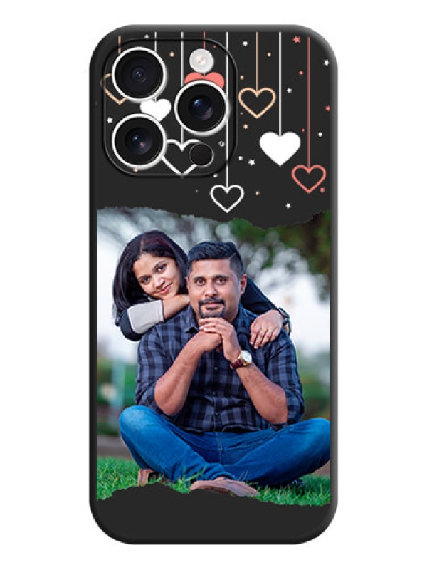 Custom Love Hangings with Splash Wave Picture On Space Black Custom Soft Matte Mobile Back Cover - iPhone 16 Pro