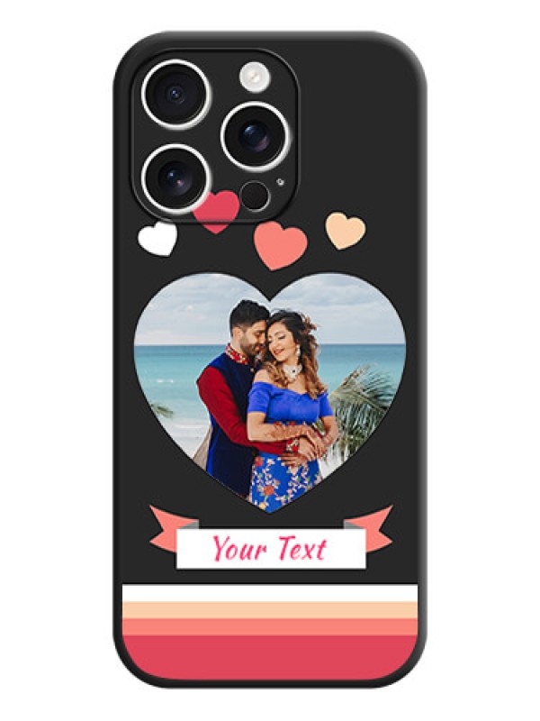 Custom Love Shaped Photo with Colorful Stripes On Space Black Custom Soft Matte Mobile Back Cover - iPhone 16 Pro