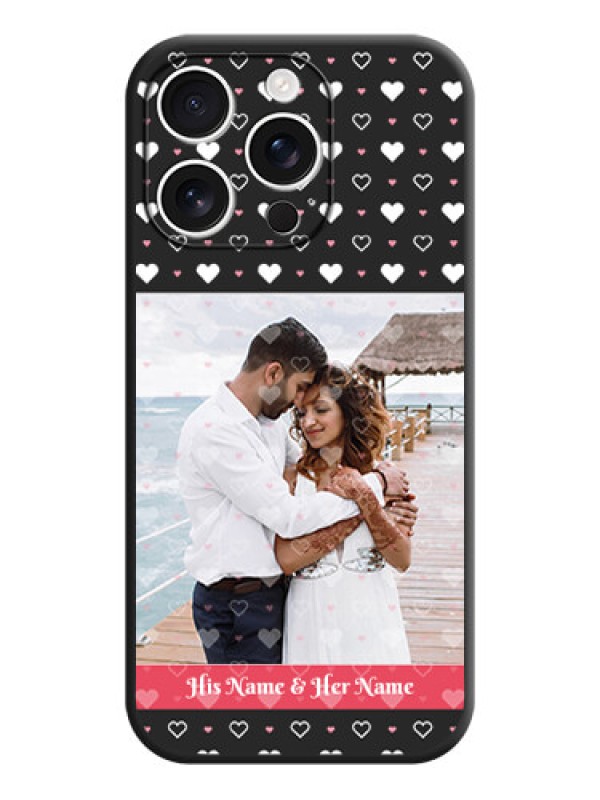 Custom White Color Love Symbols with Text Design on Photo On Space Black Custom Soft Matte Mobile Back Cover - iPhone 16 Pro