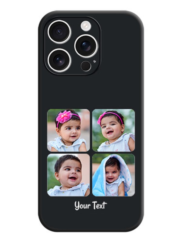 Custom Floral Art with 6 Image Holder on Photo On Space Black Custom Soft Matte Mobile Back Cover - iPhone 16 Pro