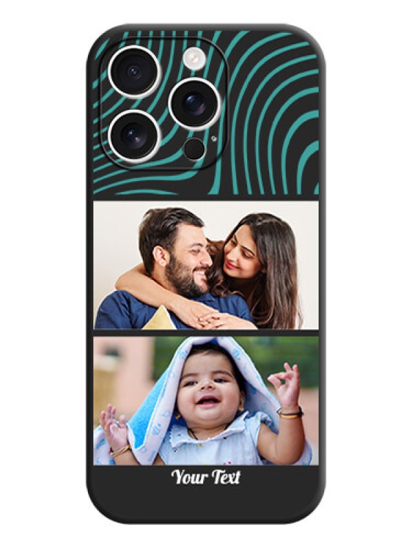 Custom Wave Pattern with 2 Image Holder On Space Black Custom Soft Matte Mobile Back Cover - iPhone 16 Pro