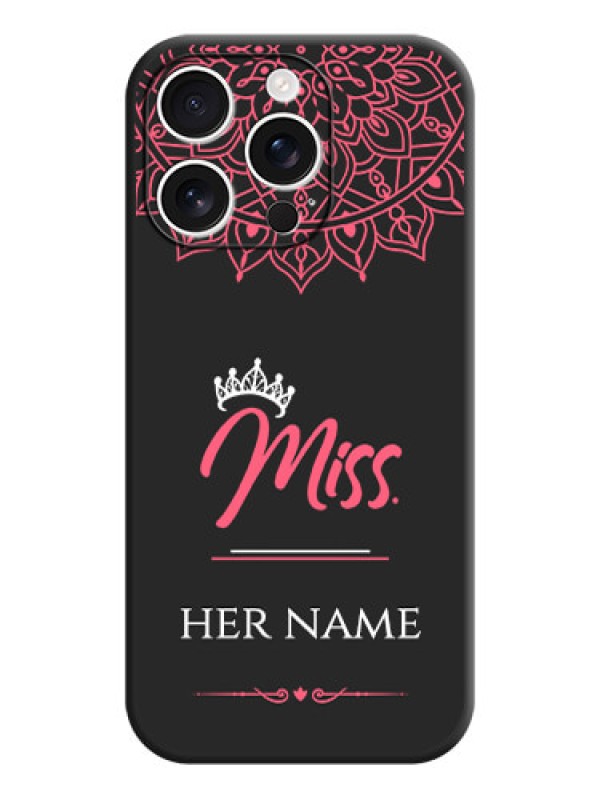 Custom Mrs Name with Floral Design On Space Black Custom Soft Matte Mobile Back Cover - iPhone 16 Pro