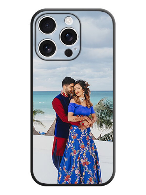 Custom Full Single Pic Upload On Space Black Custom Soft Matte Mobile Back Cover - iPhone 16 Pro