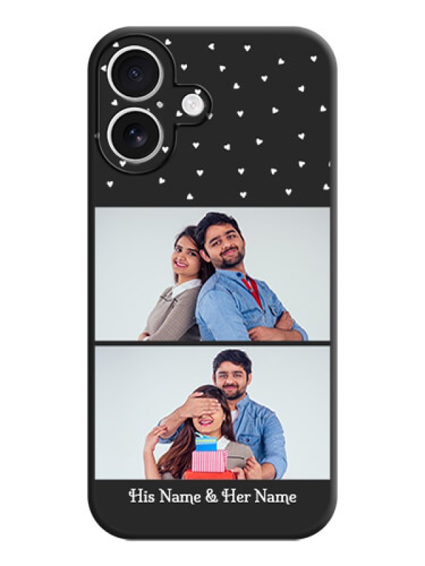 Custom Miniature Love Symbols with Name On Space Black Custom Soft Matte Mobile Back Cover - iPhone 16