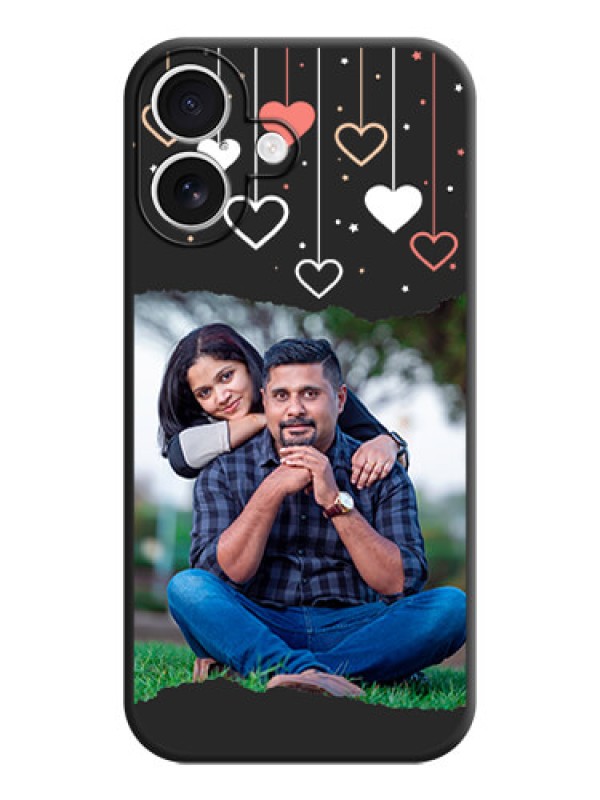 Custom Love Hangings with Splash Wave Picture On Space Black Custom Soft Matte Mobile Back Cover - iPhone 16