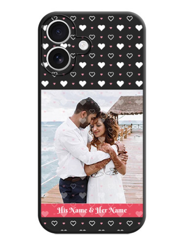 Custom White Color Love Symbols with Text Design on Photo On Space Black Custom Soft Matte Mobile Back Cover - iPhone 16