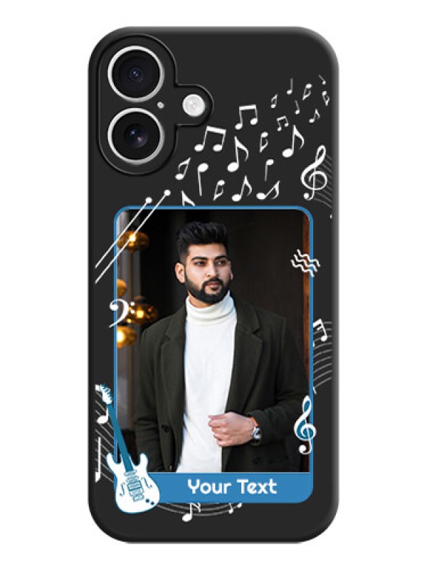 Custom Musical Theme Design with Text on Photo On Space Black Custom Soft Matte Mobile Back Cover - iPhone 16