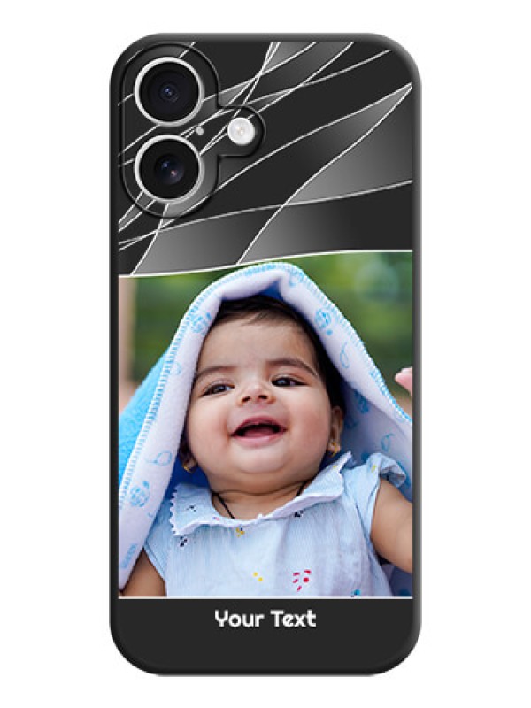 Custom Mixed Wave Lines on Photo On Space Black Custom Soft Matte Mobile Back Cover - iPhone 16