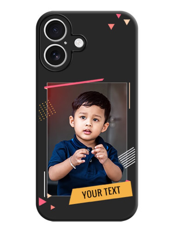 Custom Photo Frame with Triangle Small Dots on Photo On Space Black Custom Soft Matte Mobile Back Cover - iPhone 16