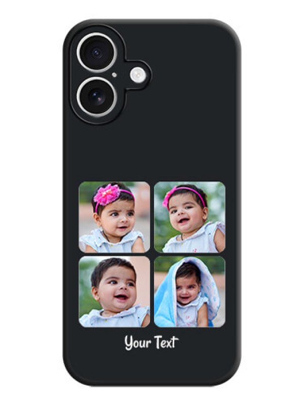 Custom Floral Art with 6 Image Holder on Photo On Space Black Custom Soft Matte Mobile Back Cover - iPhone 16