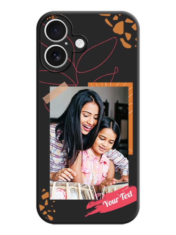 Custom Orange Photo Frame On Space Black Custom Soft Matte Mobile Back Cover - iPhone 16