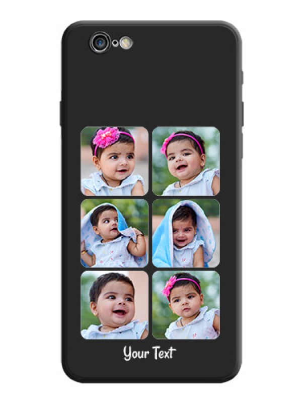 Custom Floral Art with 6 Image Holder - Photo on Space Black Soft Matte Mobile Case - iPhone 6 Plus